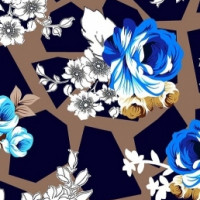 Полотно трикотажное Кулирка 30/1 набивная в рулоне  в Москве